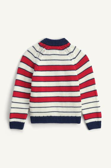 GILET EN MAILLE À RAYURES ÉDITION LIMITÉE - Bleu / Blanc de Zara - Image 5