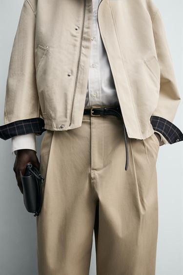 PLEATED WIDE-LEG TROUSERS - Beige by Zara - Image 4
