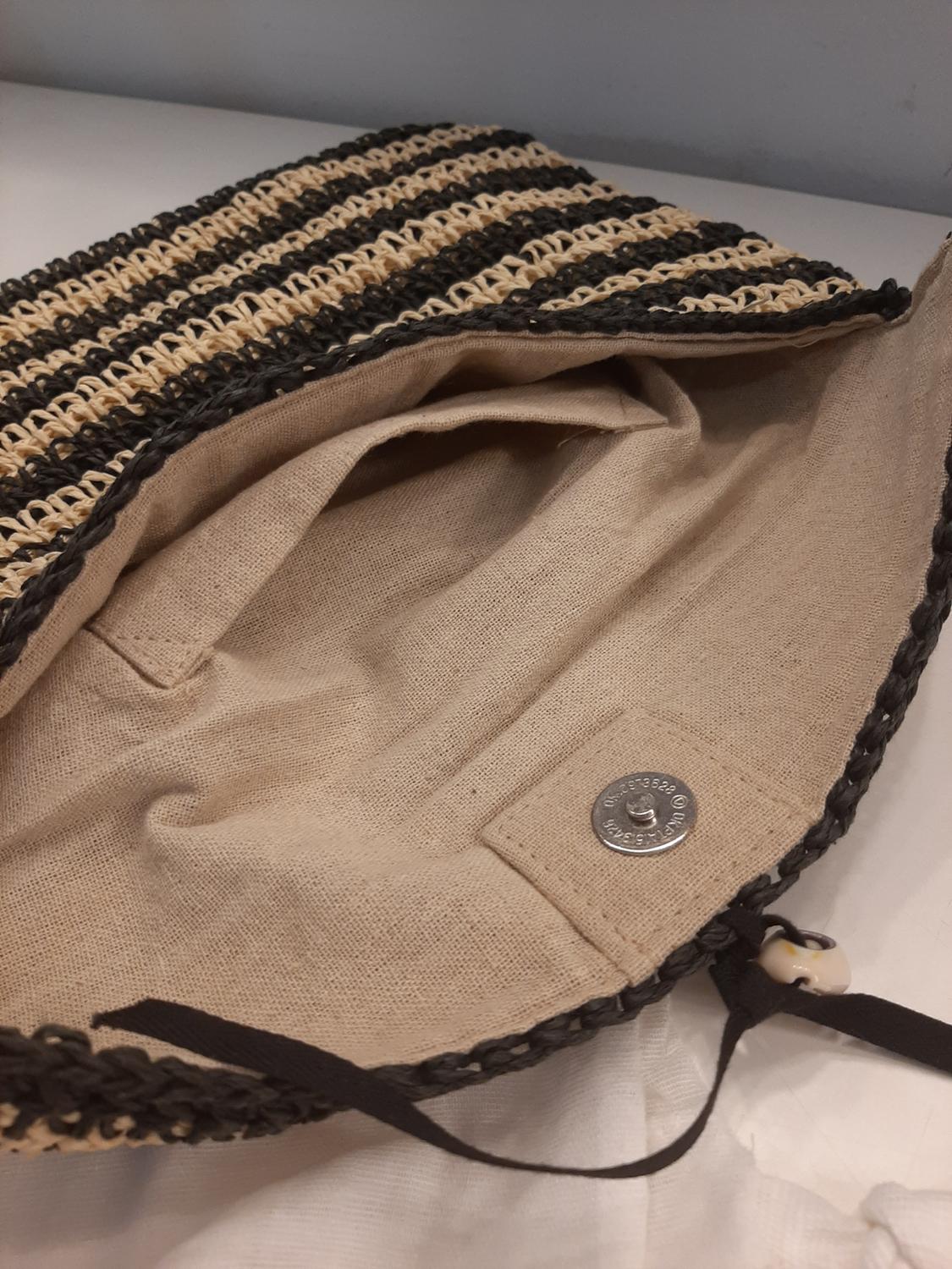 BOLSO DE MANO RAFIA BICOLOR - Image 3