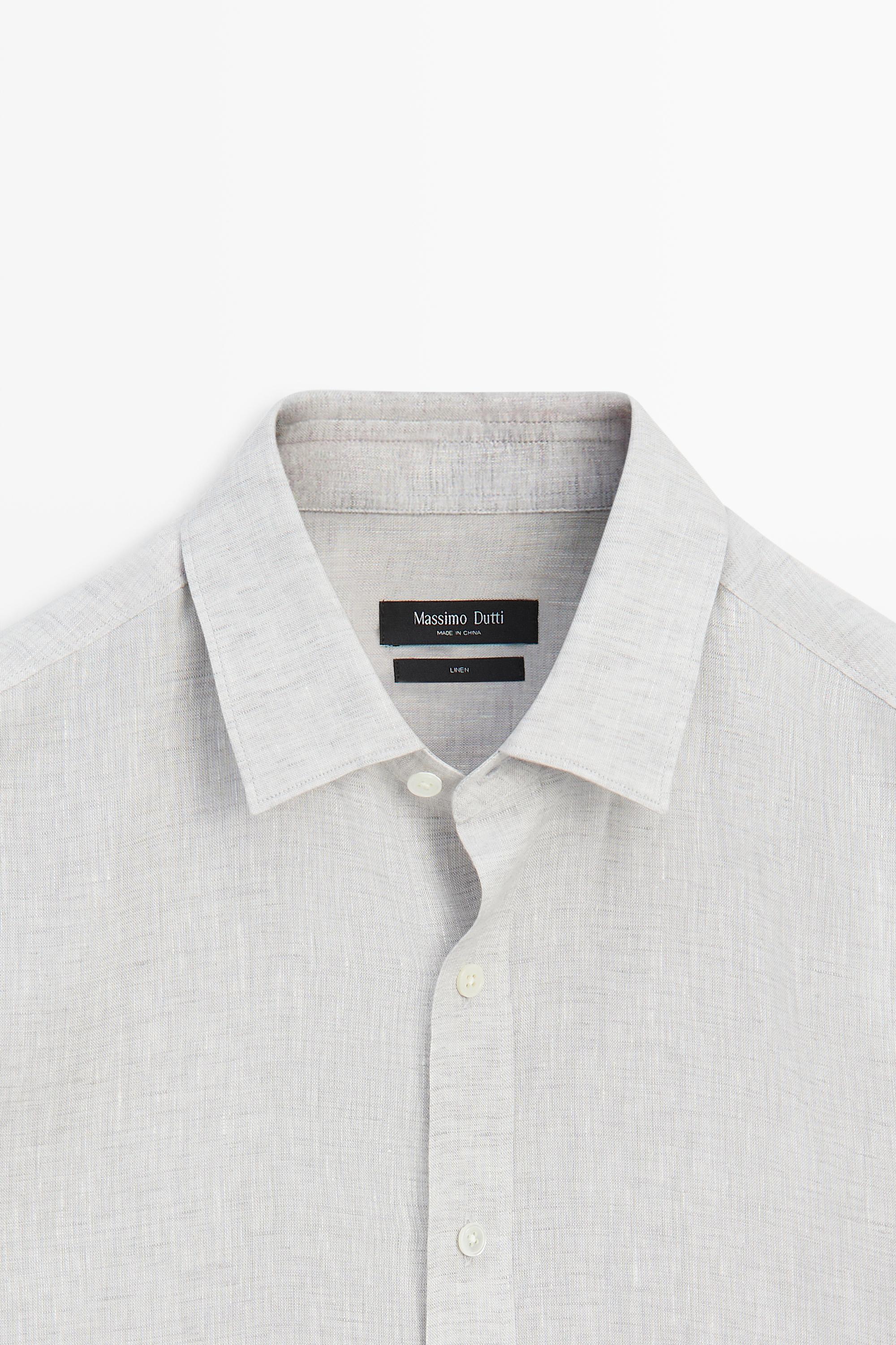 Chemise regular fit délavée 100 % lin