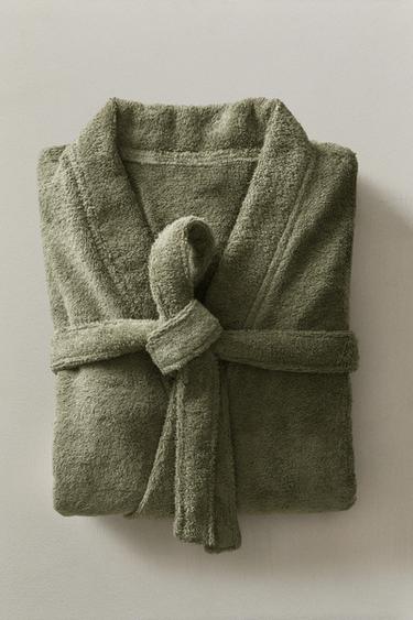 HIGH QUALITY COTTON BATHROBE (420 GXM²) - mid khaki by Zara