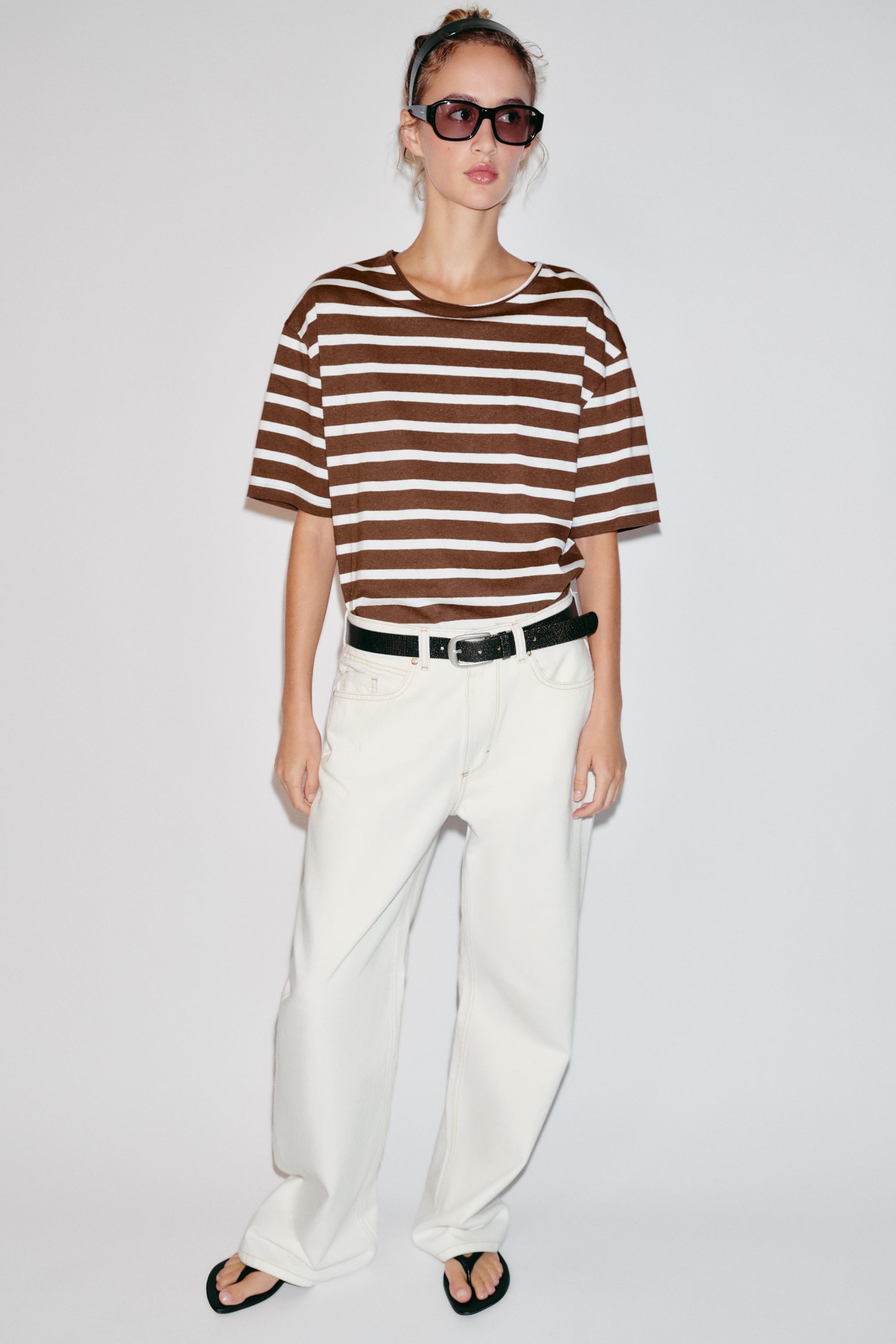 Zara STRIPED SHORT SLEEVE T-SHIRT