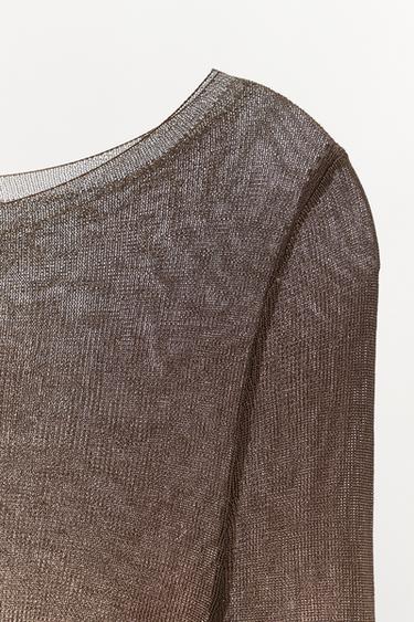 BODY EN MAILLE 100 % VISCOSE - Marron de Zara - Image 7