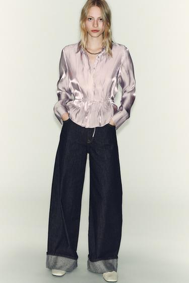 가는 벨트 무지개빛 셔츠 - Zara의 파스텔 로즈 - 이미지 0