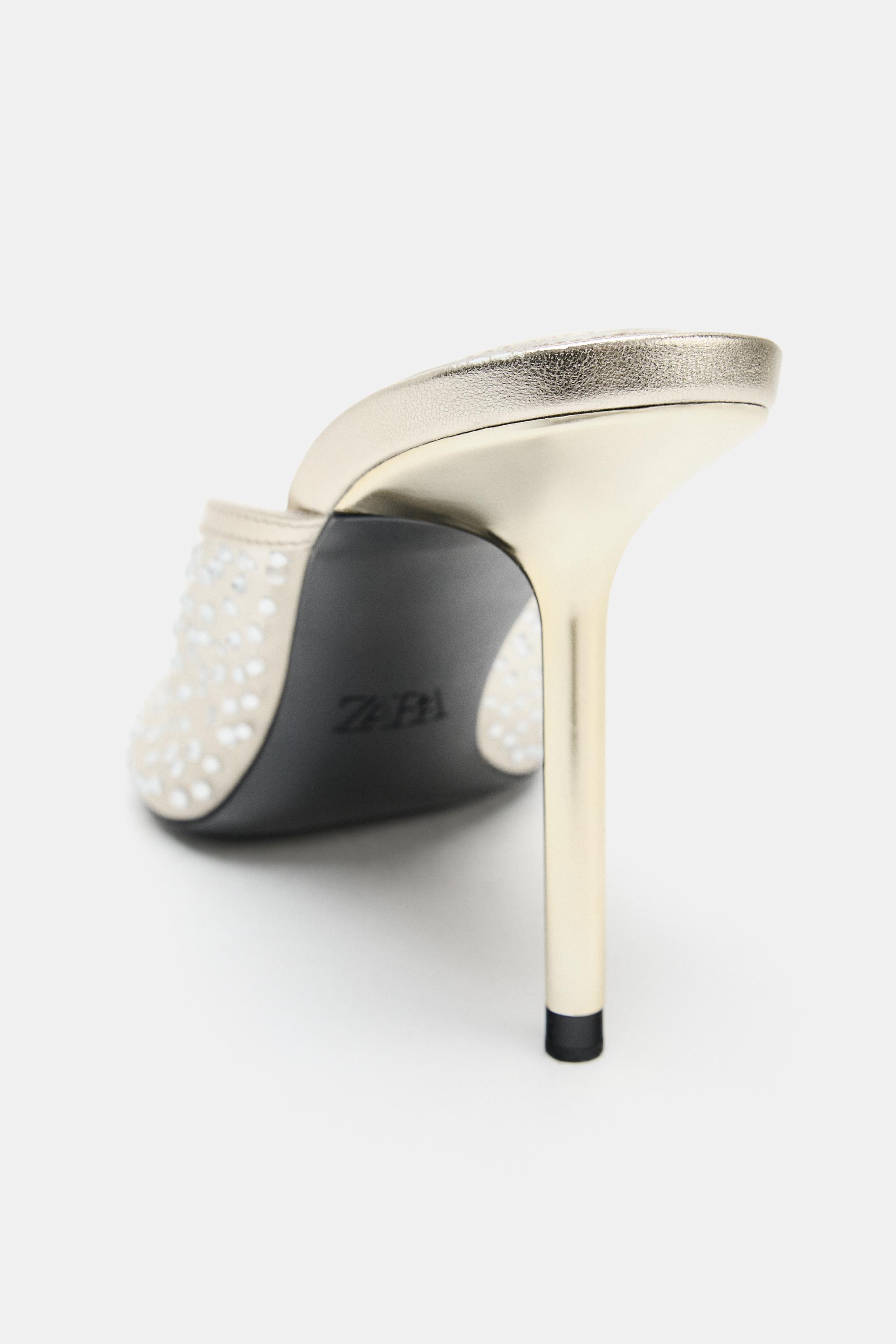 SPARKLY MESH HEELED SANDALS