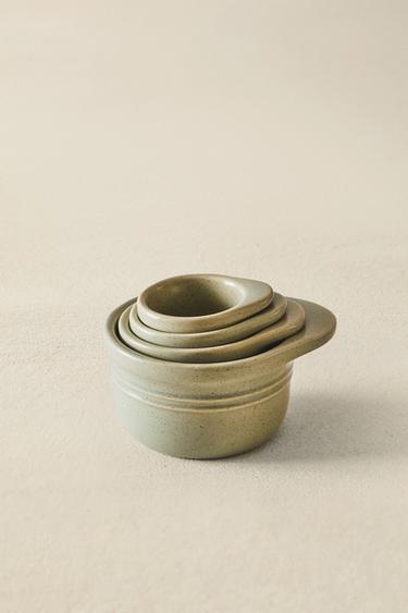 LOT DE 4 BOLS DOSEURS EN GRÈS - VERDÂTRE de Zara