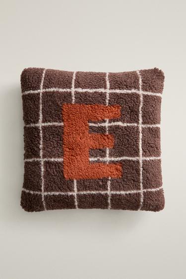 CHILDREN'S FAUX SHEARLING CUSHION WITH E - Brown by Zara - Image 0