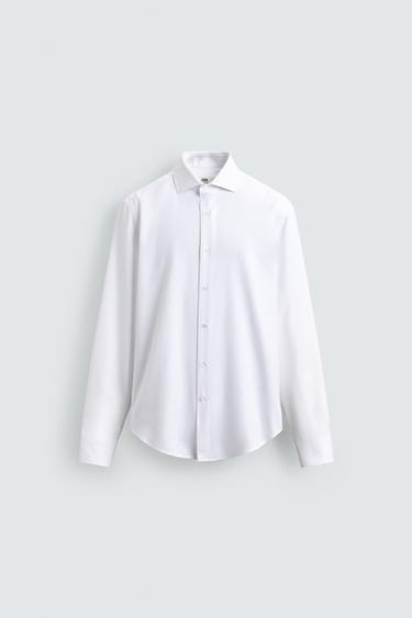 REGULAR FIT TEXTURED SHIRT - White by Zara