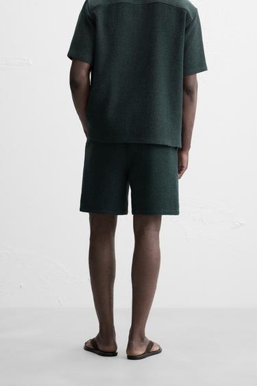 TEXTURED REGULAR FIT BERMUDA SHORTS - Blue / Green by Zara - Image 2