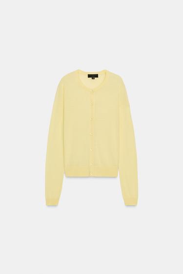 GILET 100 % LAINE - Jaune de Zara - Image 0