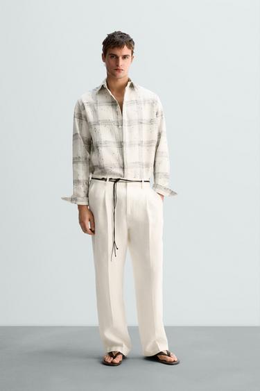 LIMITED EDITION TEXTURED CHECK OVERSHIRT - Black / White by Zara - Image 0