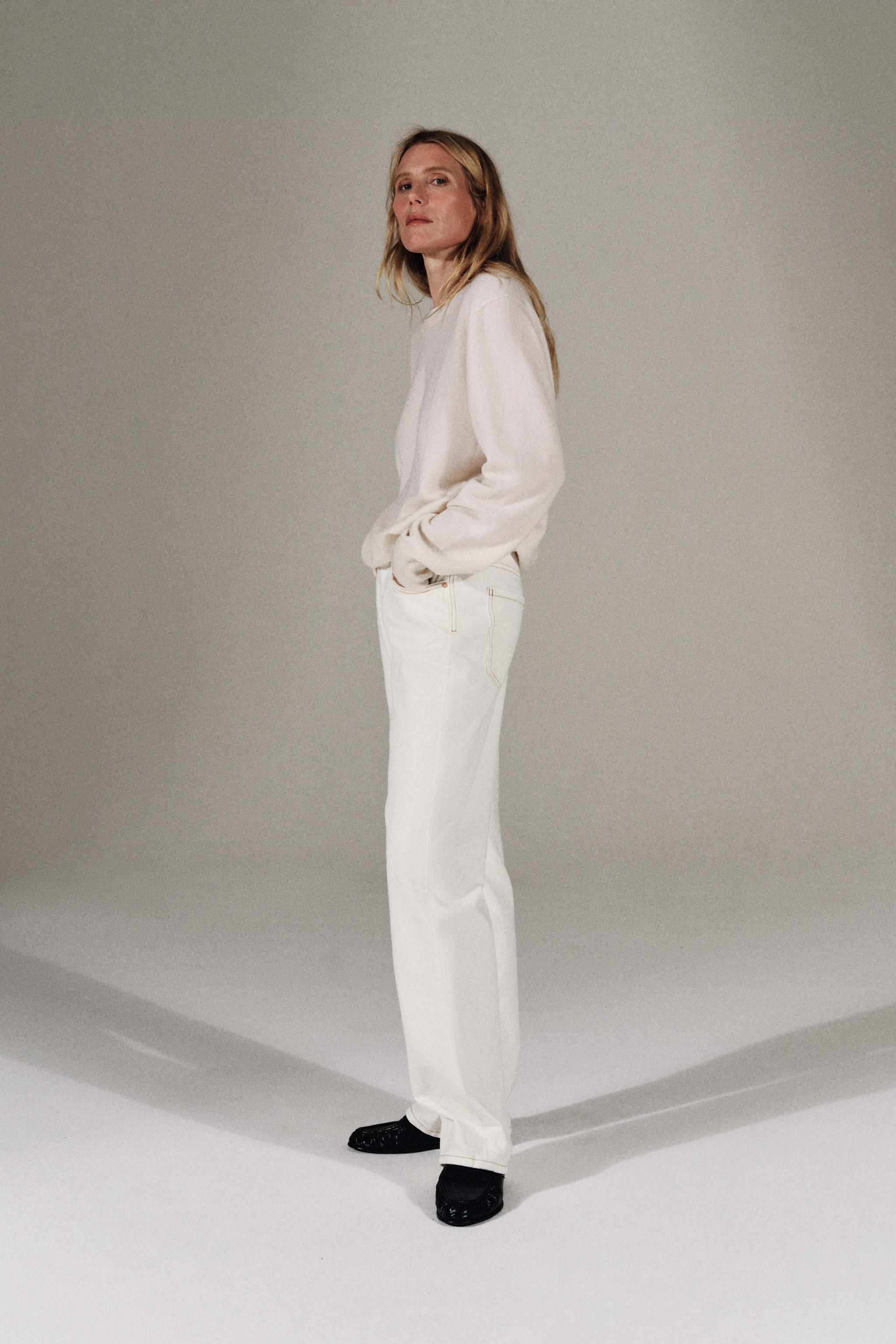 Z1975 HIGH RISE LONG LENGTH REGULAR JEANS — White