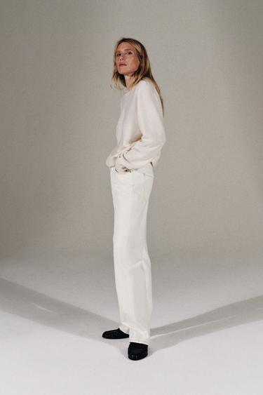 JEANS Z1975 REGULAR TIRO ALTO LONG LENGTH - Blanco de Zara