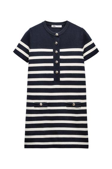 SHORT KNIT STRIPED DRESS
