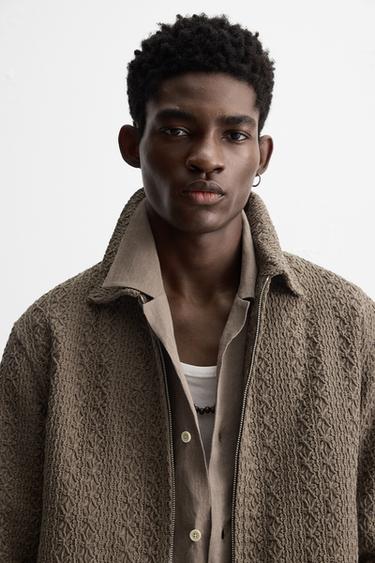 VESTE COMBINÉE CROCHET - Gris taupe de Zara - Image 5