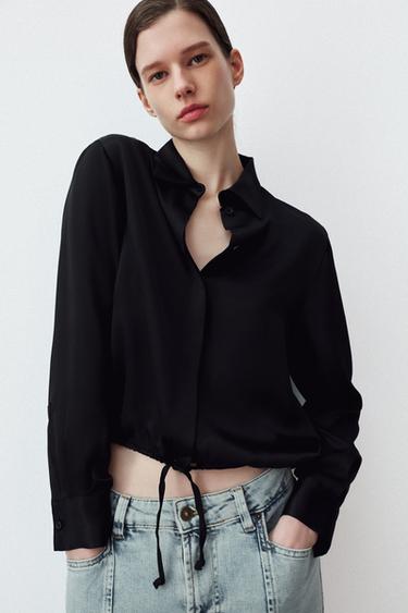 CAMISA SATINADA ZW COLLECTION - Negro de Zara