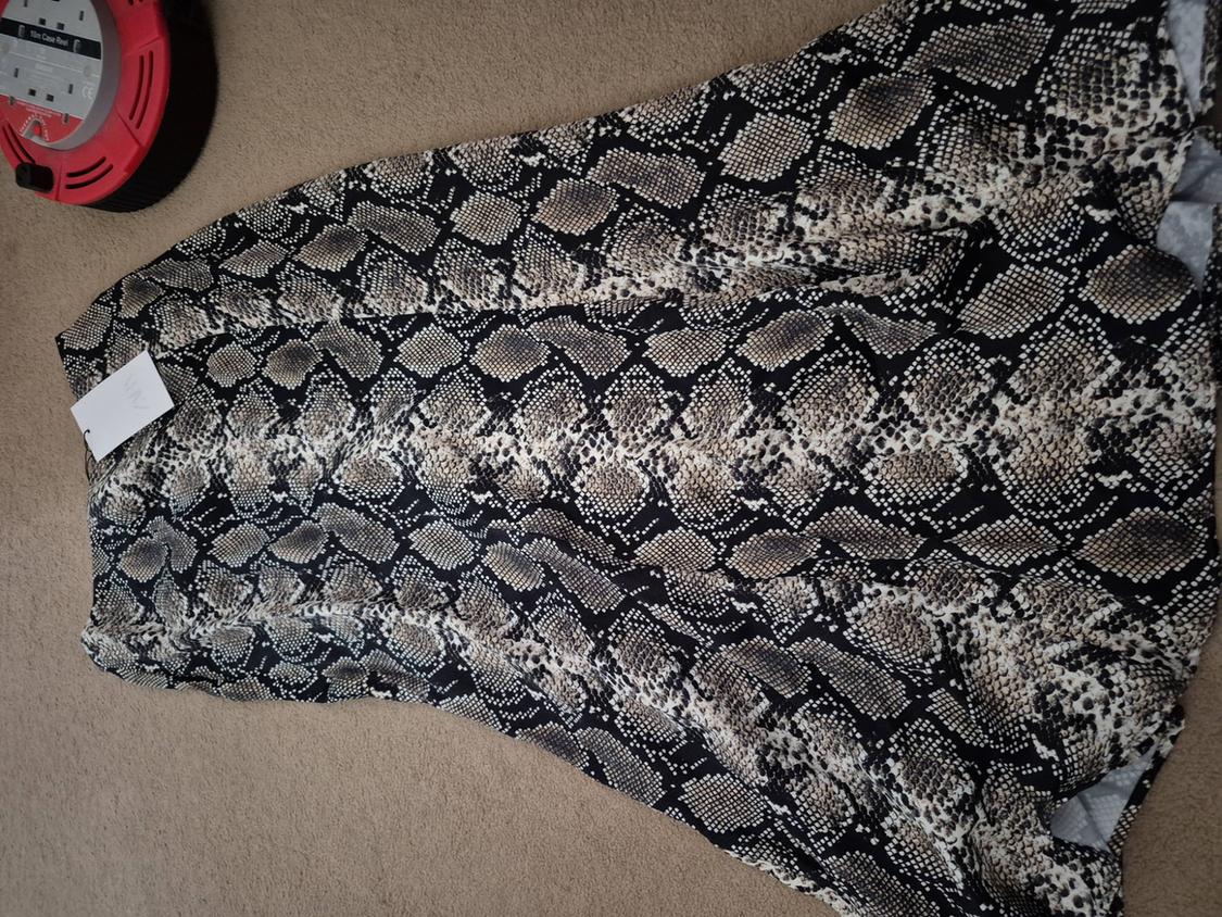 SNAKESKIN PRINT MIDI SKIRT - Image 2