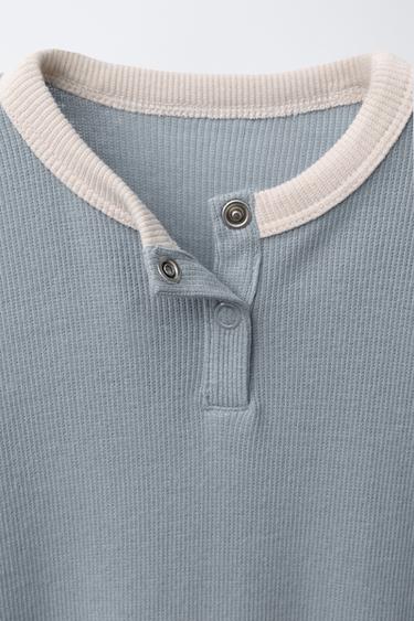 TWO-PACK OF PLAIN RIBBED SLEEPSUITS - Blue by Zara - Image 3