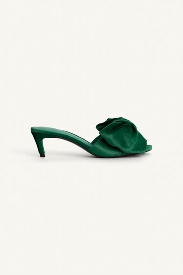 SANDALES À TALONS MAXI NOEUD ÉDITION LIMITÉE - Vert de Zara - Image 4