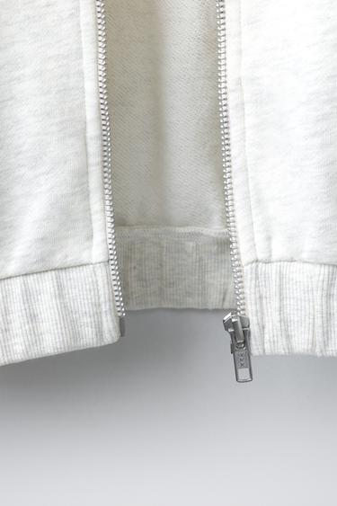 SWEAT ZIPPÉ À CAPUCHE - Gris chiné de Zara - Image 3
