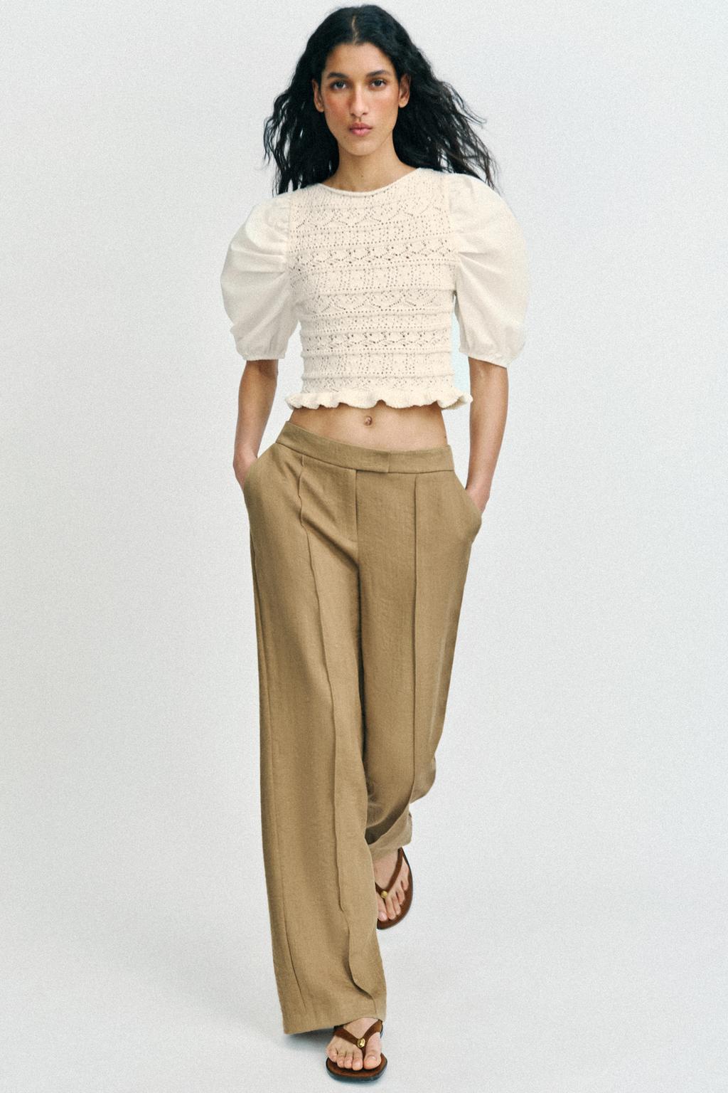 COMBINATION PUFF SLEEVE KNIT JUMPER
