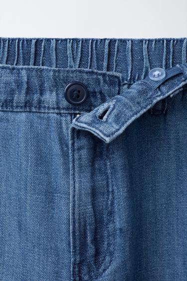 JEAN LARGE AVEC COTON ET LIN - Bleu de Zara - Image 2