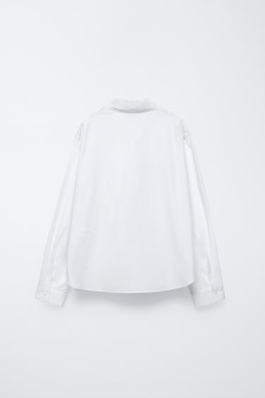 VARSITY PATCH POPLIN SHIRT - White by Zara - Image 1