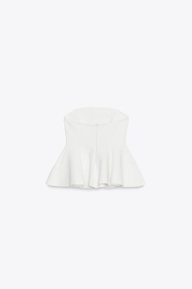 INTERLOCK PEPLUM TOP - White by Zara - Image 7