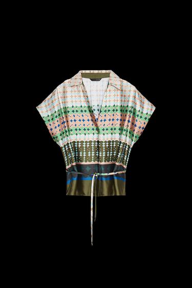 CAMISA SATINADA ESTAMPADA - Multicolor de Zara - Imagen 0