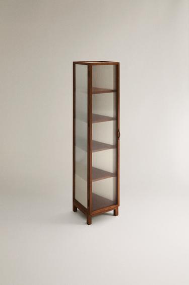 MEUBLE DE RANGEMENT EN BOIS DE FRÊNE ET PORTE VITRÉE - Marron de Zara - Image 1