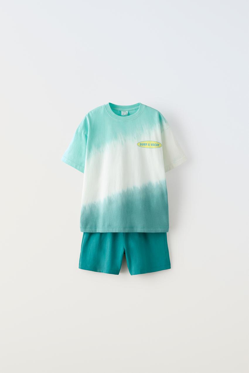 6-14歳/ タイダイ セットアップ - ウォーターグリーン | ZARA Japan / 日本