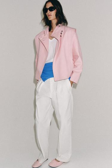 BALLERINES EN CUIR AVEC NŒUD - Rose de Zara - Image 3