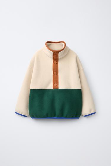 COLOURBLOCK FLEECE-LINED SWEATSHIRT - Multicoloured by Zara