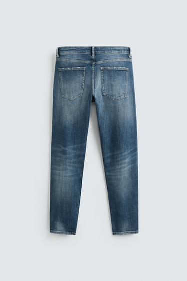 RIPPED SKINNY FIT JEANS - Mid-blue by Zara