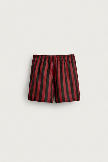 BAÑADOR MEDIO RAYAS - Rojo de Zara