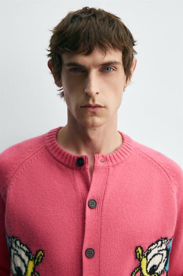 DONALD DUCK WOOL CARDIGAN HARRY LAMBERT FOR ZARA X DISNEY - Pink by Zara - Image 5