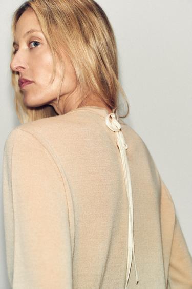 WOOL BLEND KNIT JUMPER - Sand by Zara - Image 4