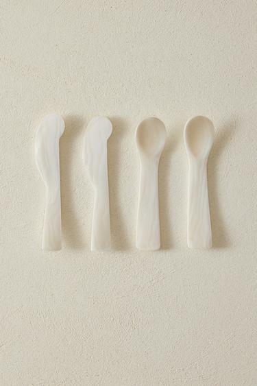 BESTECKSET FÜR DAS FRÜHSTÜCK IN PERLMUTTOPTİK (4ER-SET) - Hellbeige von Zara