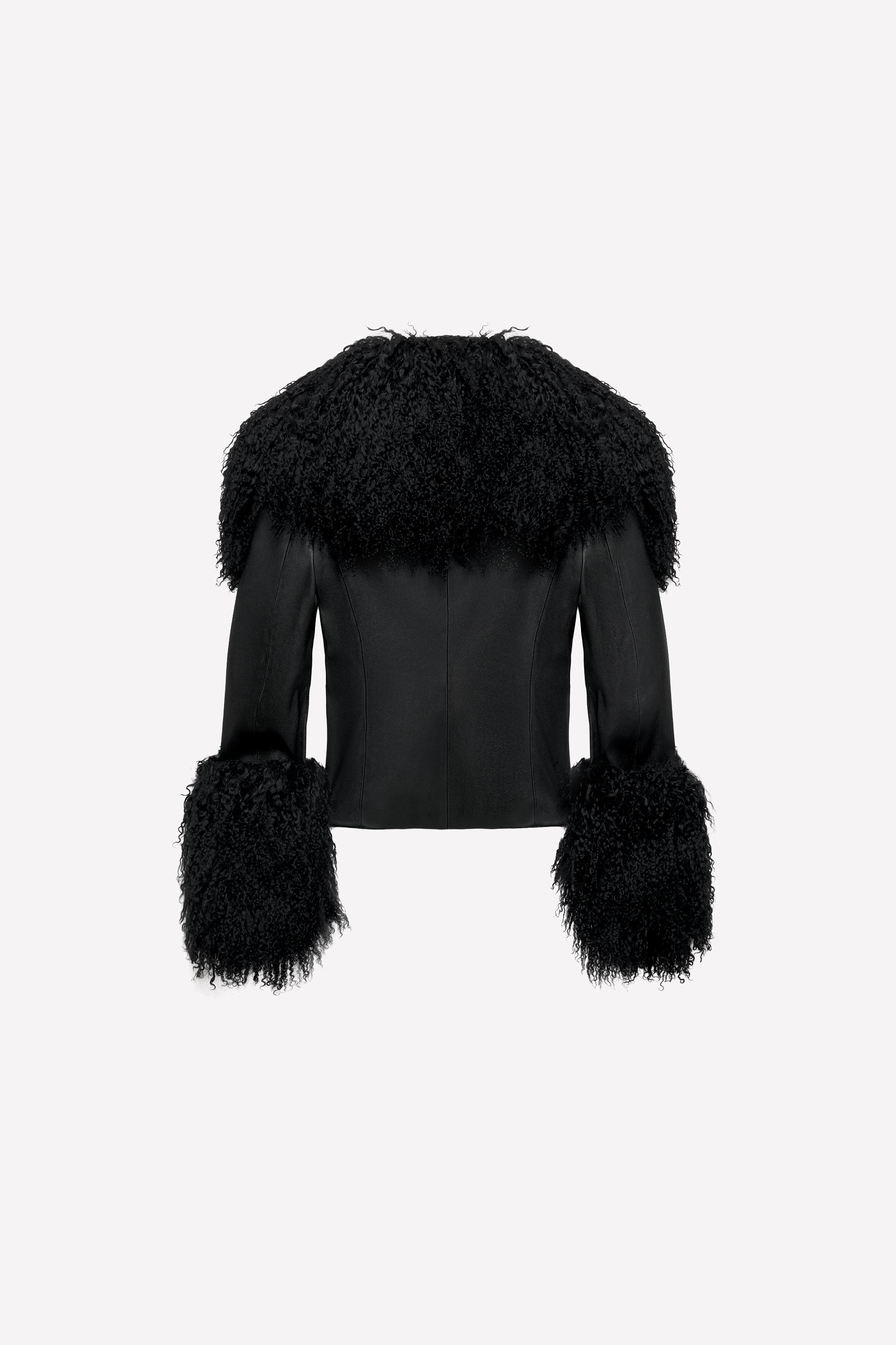 LUDOVIC DE SAINT SERNIN x ZARA レザーフィットジャケット - ブラック