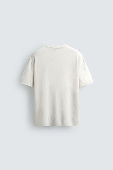 WASHED COTTON/LINEN T-SHIRT WITH TEXT - White by Zara - Image 5