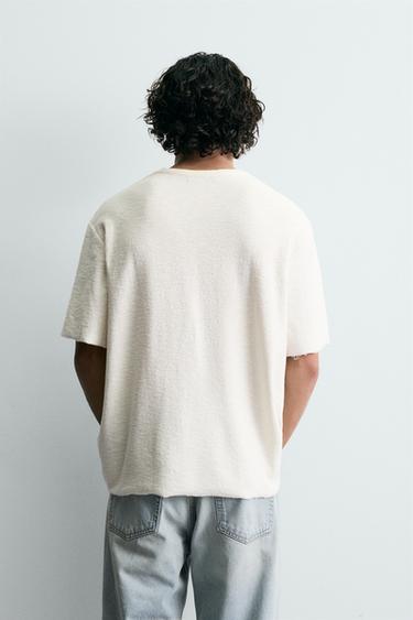 WASHED PRINTED KNIT T-SHIRT - Ecru by Zara - Image 2