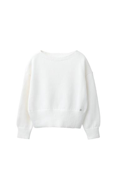 JUMPER WITH BOAT NECK - Ecru by Zara