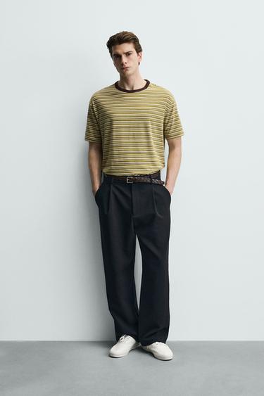 REGULAR FIT STRIPED T-SHIRT - striped by Zara - Image 0