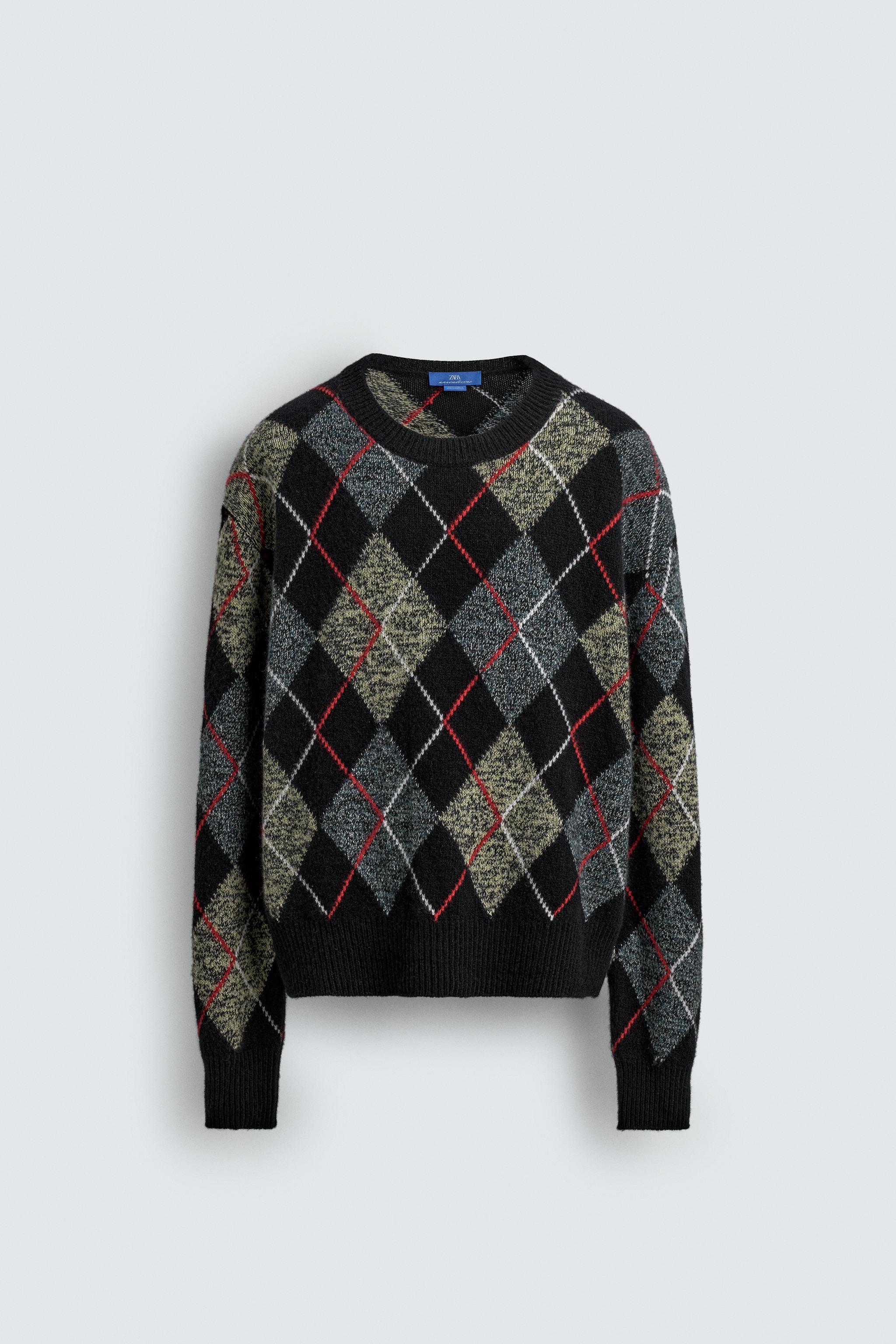 ひし形柄100%カシミヤセーター Aaron Levine x ZARA - ブラック | ZARA 