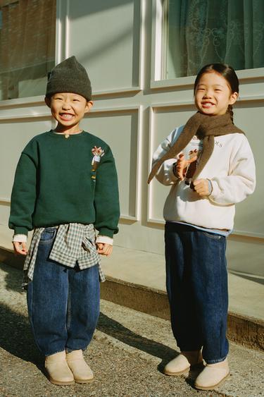 PULOVER S KONTRASTNIMI MEDVEDI - Temno zelena od Zare