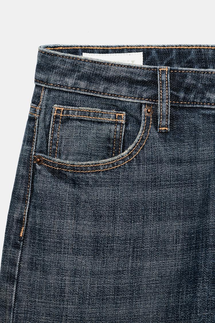 Jeans TRF de tiro bajo con dobladillo desdoblado 7
