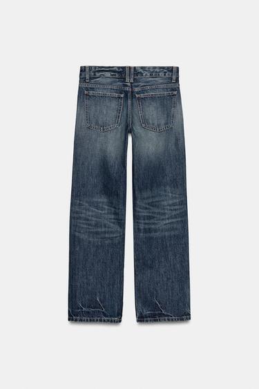 TRF LOW-RISE STRAIGHT-LEG JEANS - Navy blue by Zara - Image 7