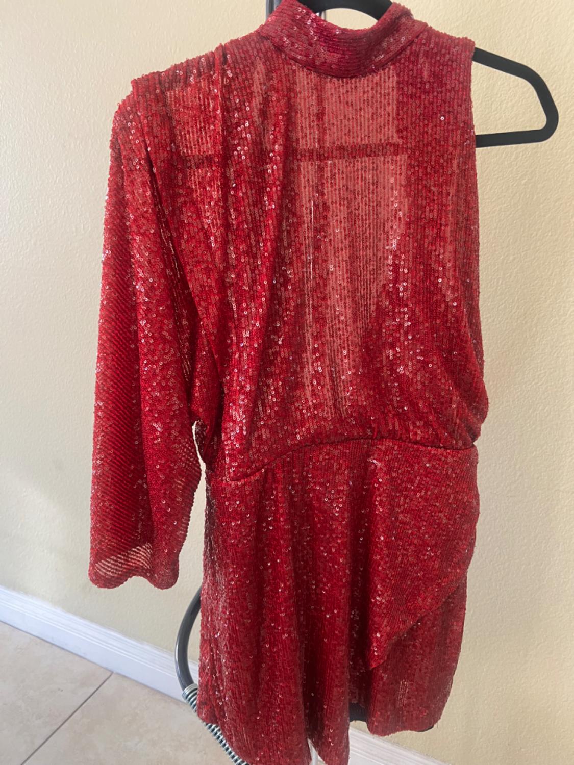 ASYMMETRIC SEQUIN MINI DRESS - Image 6