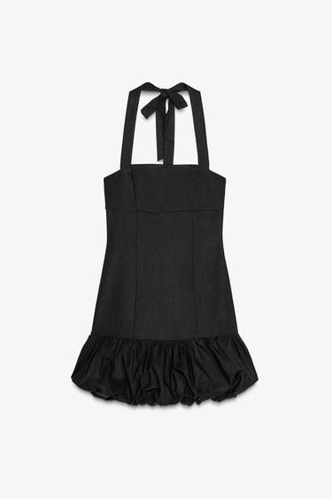 PUFF HEM MINI DRESS - Black by Zara - Image 6