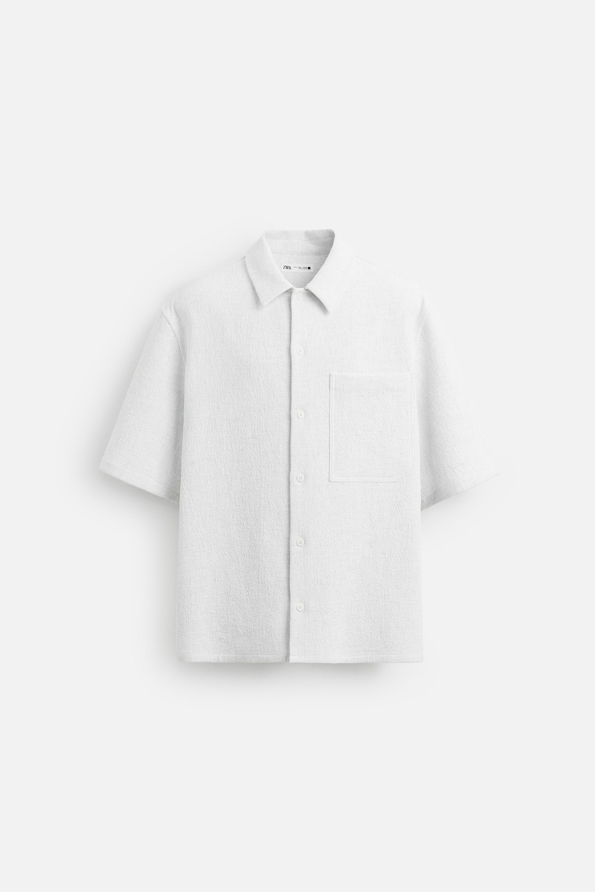 ジャカード幾何学模様シャツ - アイス グレー | ZARA Japan / 日本